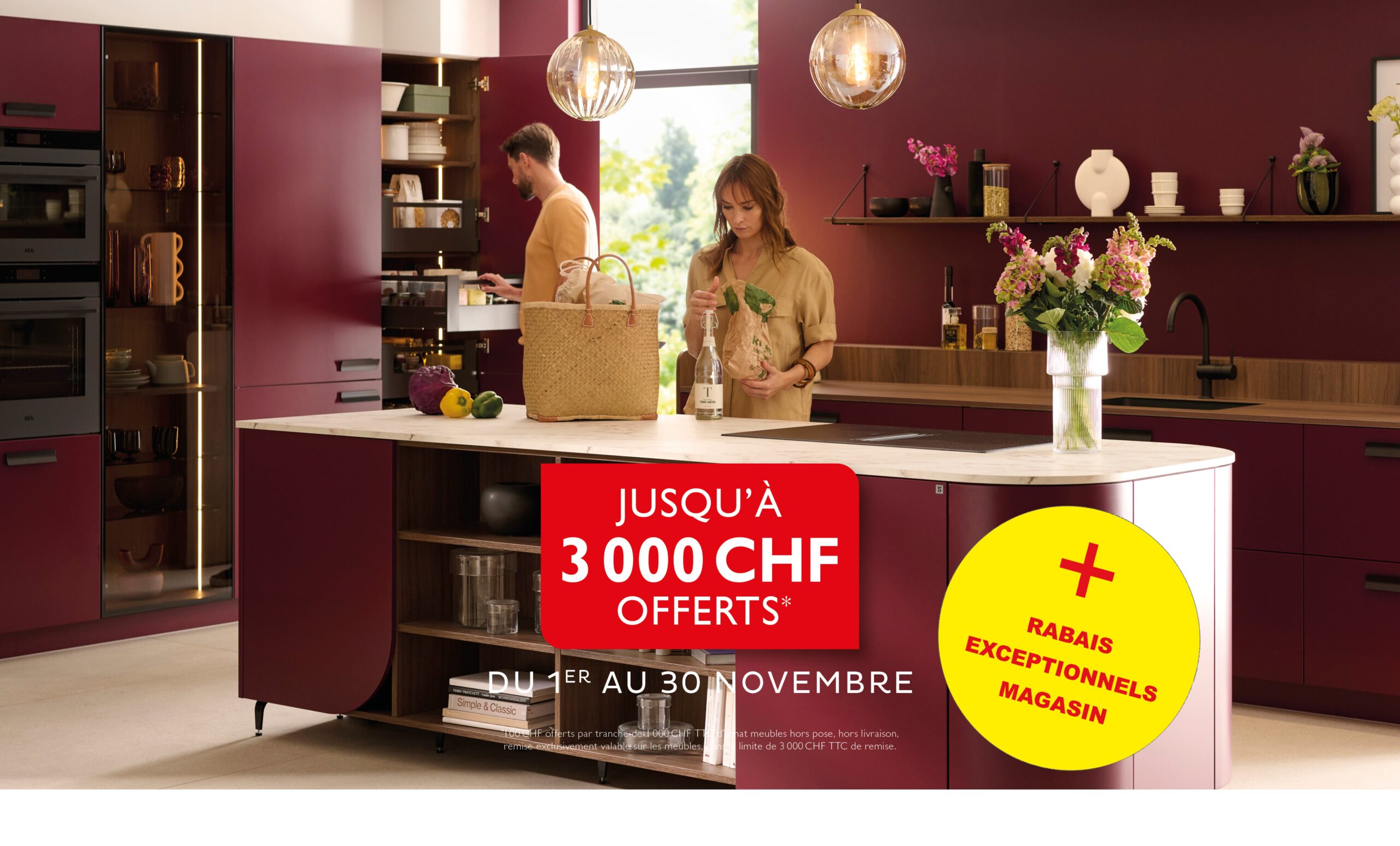 Jusqu'à 3000 Fr offerts + vos tiroirs offerts!